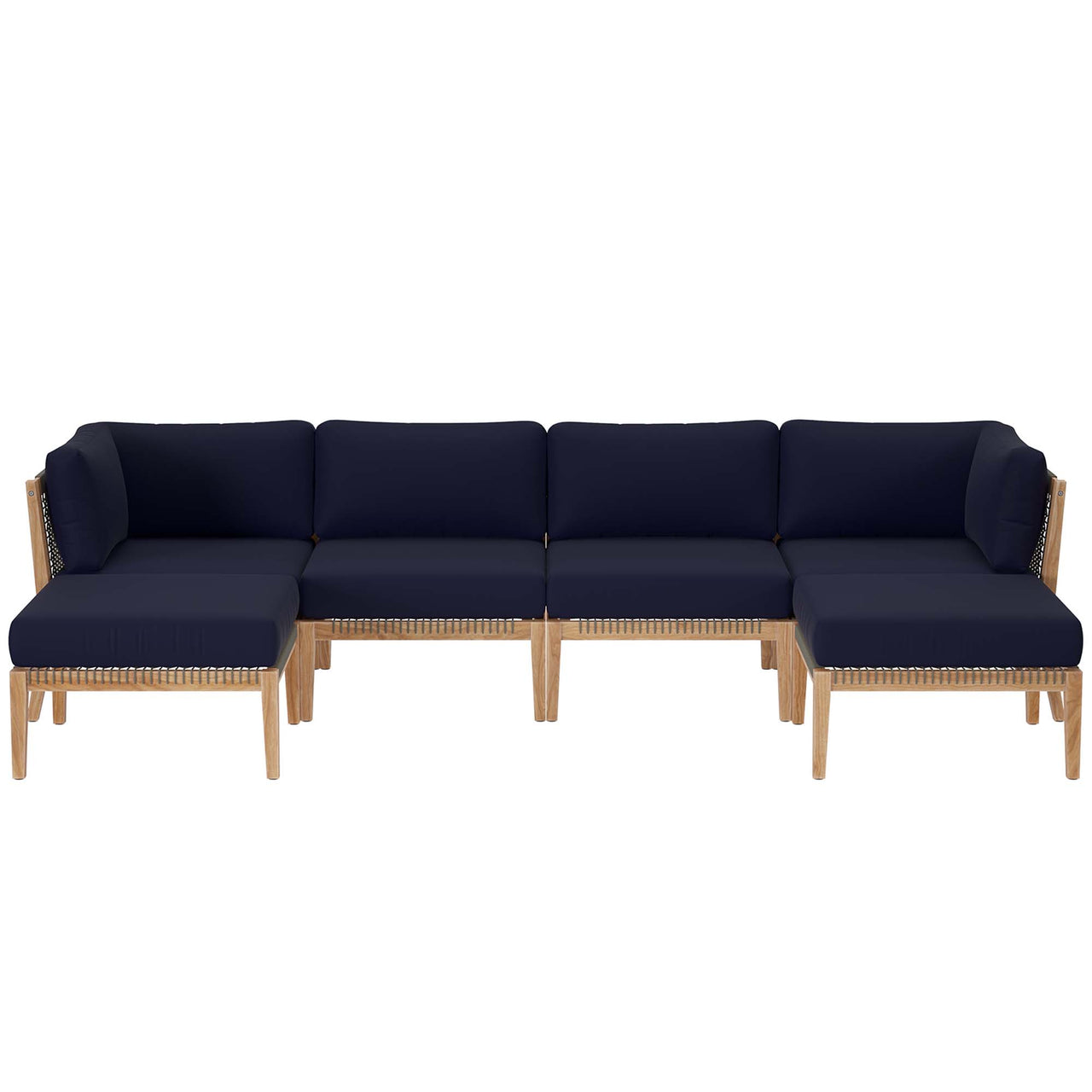 Brightmoor 6-Piece Alfresco Sectional, Gray & Navy