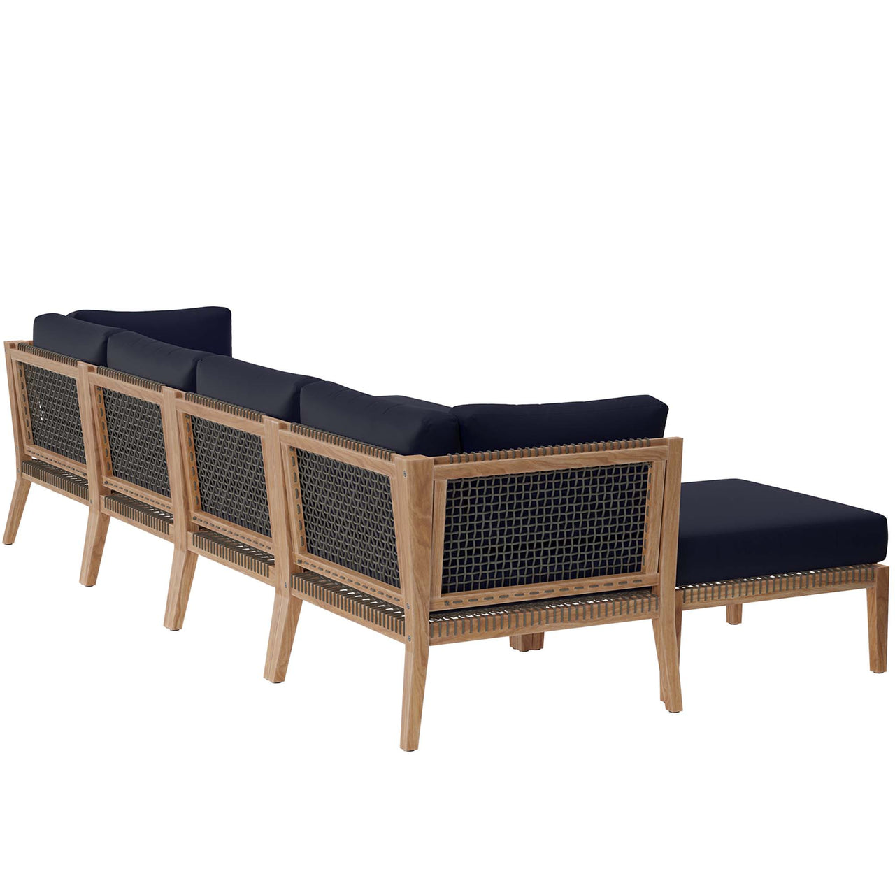 Brightmoor 6-Piece Alfresco Sectional, Gray & Navy