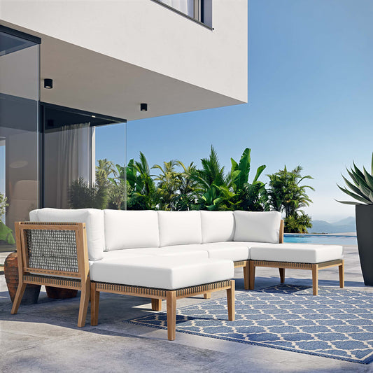 Brightmoor 6-Piece Alfresco Sectional, Gray & White