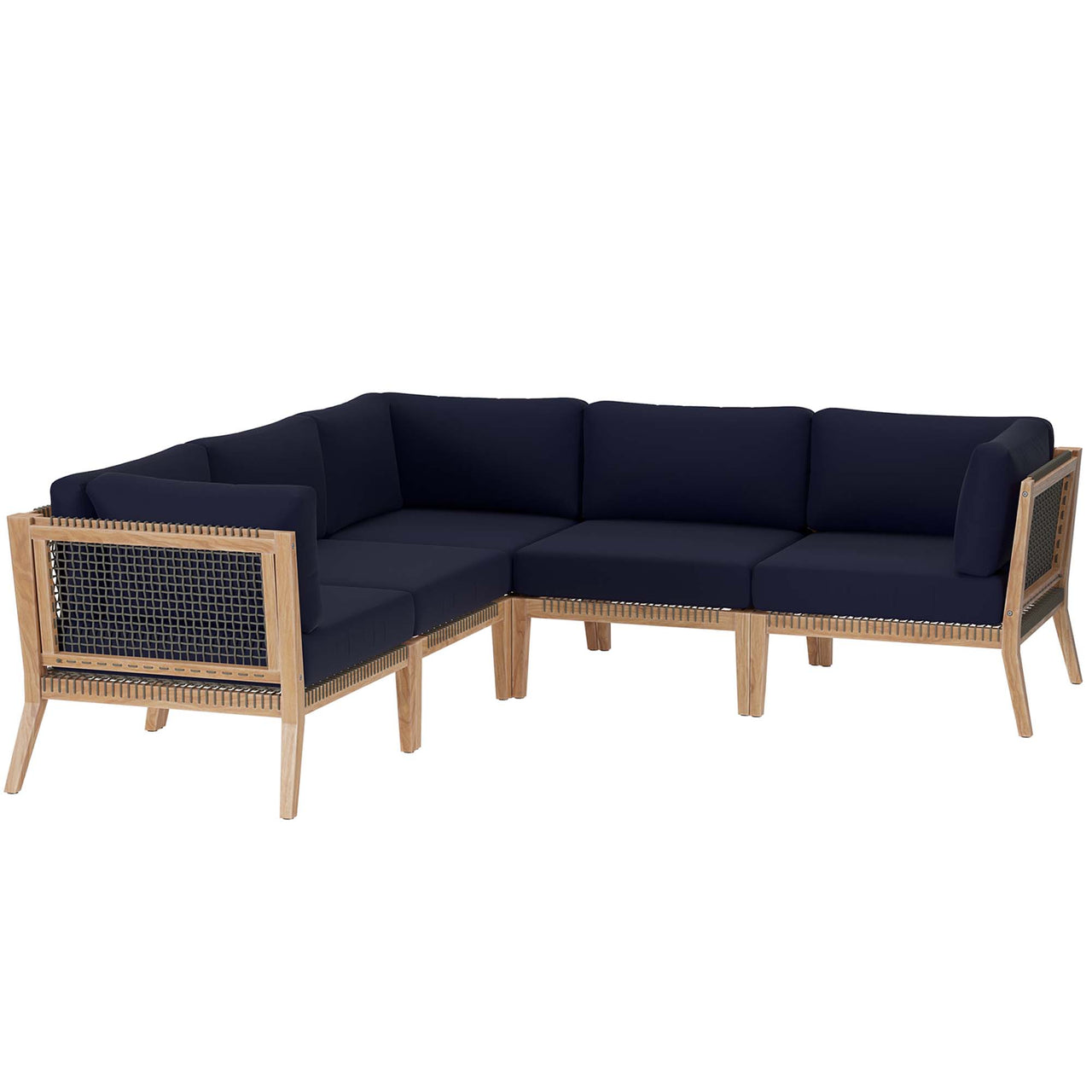 Brightmoor 5-Piece Alfresco Sectional, Gray & Navy