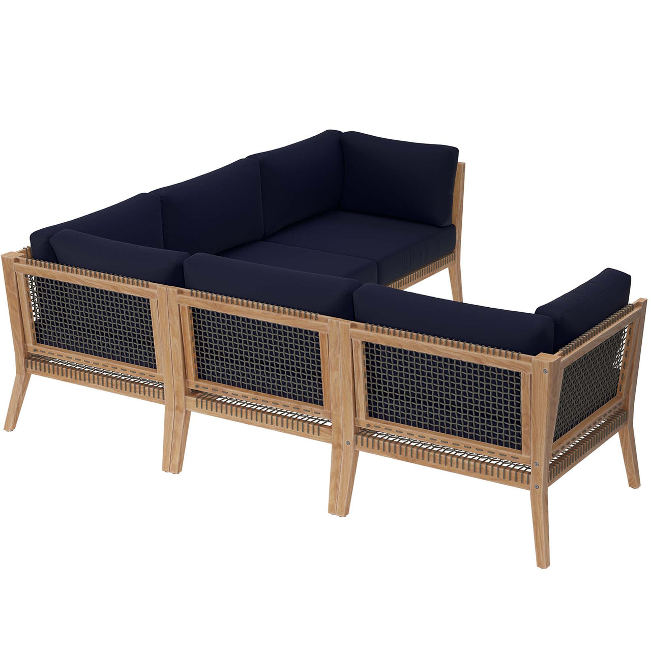 Brightmoor 5-Piece Alfresco Sectional, Gray & Navy