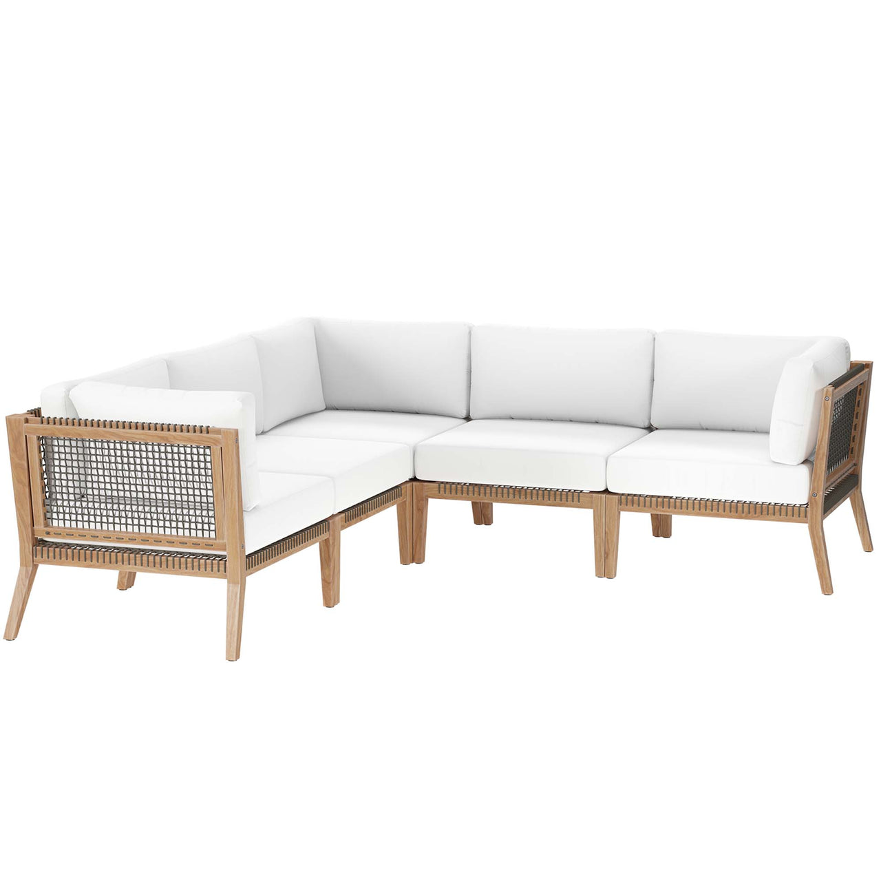 Brightmoor 5-Piece Alfresco Sectional, Gray & White