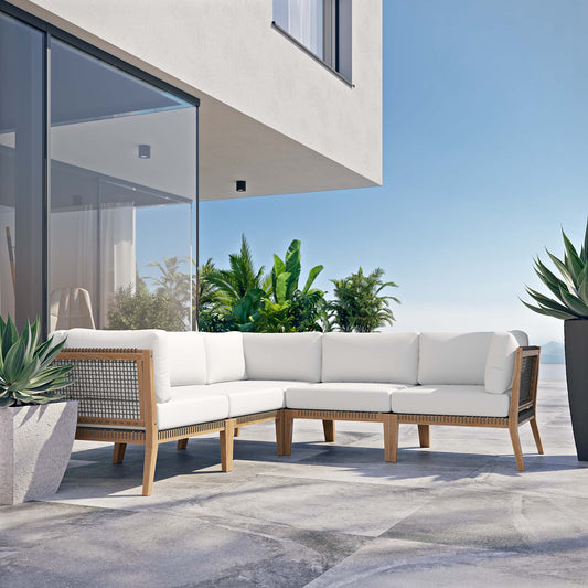 Brightmoor 5-Piece Alfresco Sectional, Gray & White