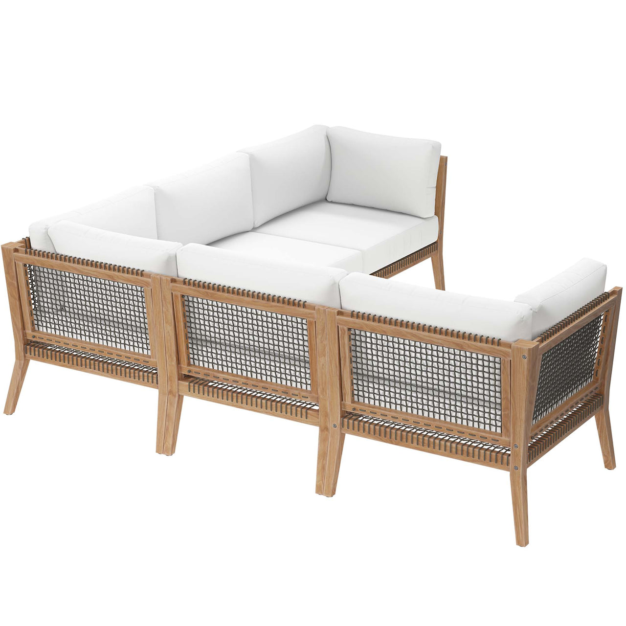 Brightmoor 5-Piece Alfresco Sectional, Gray & White