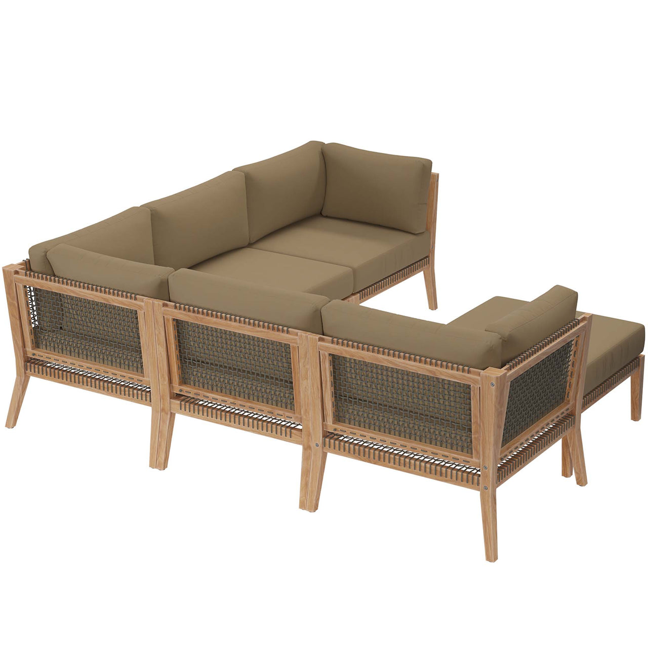 Brightmoor 6-Piece Alfresco Sectional, Gray & Light Brown