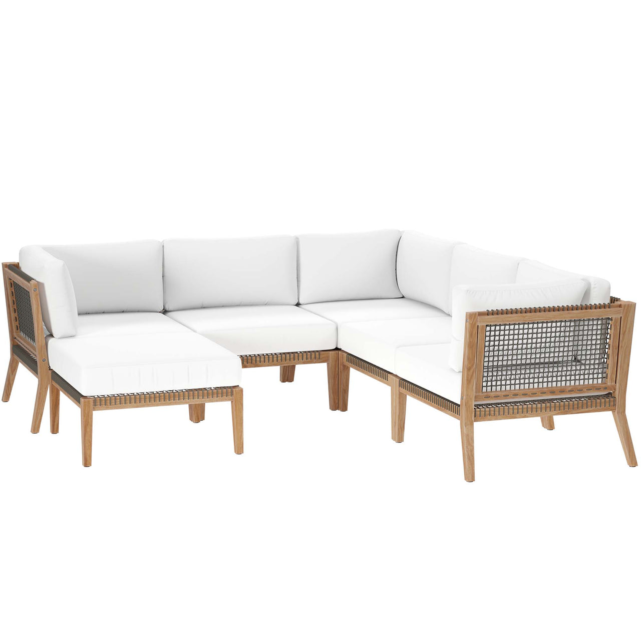 Brightmoor 6-Piece Alfresco Sectional, Gray & White