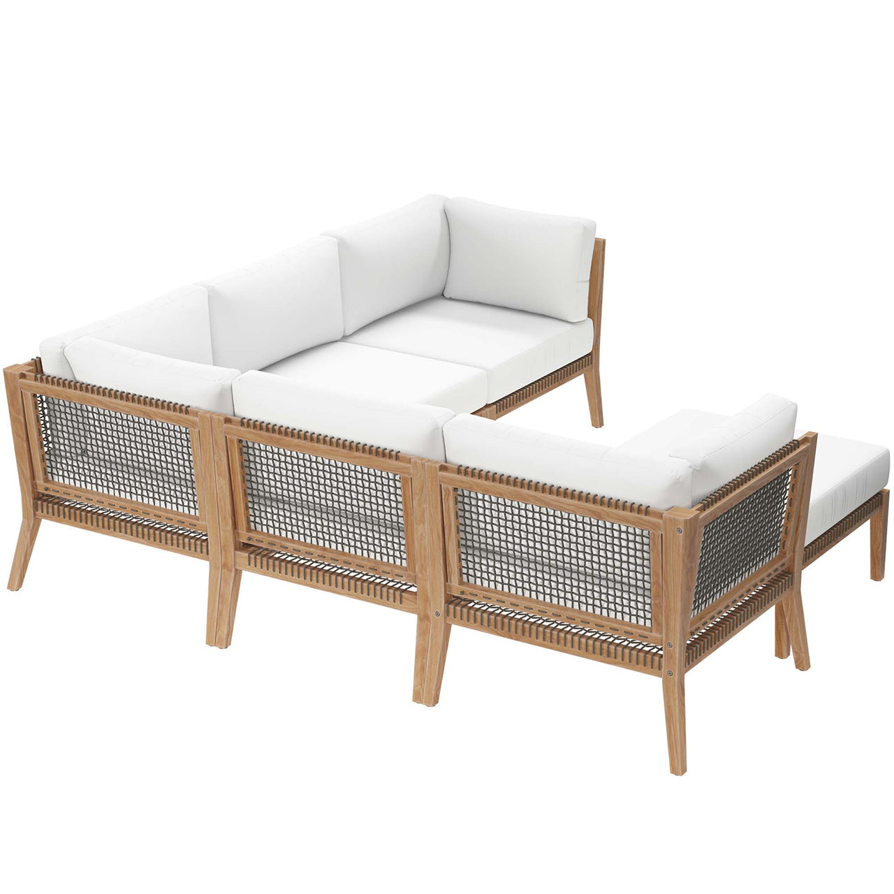 Brightmoor 6-Piece Alfresco Sectional, Gray & White