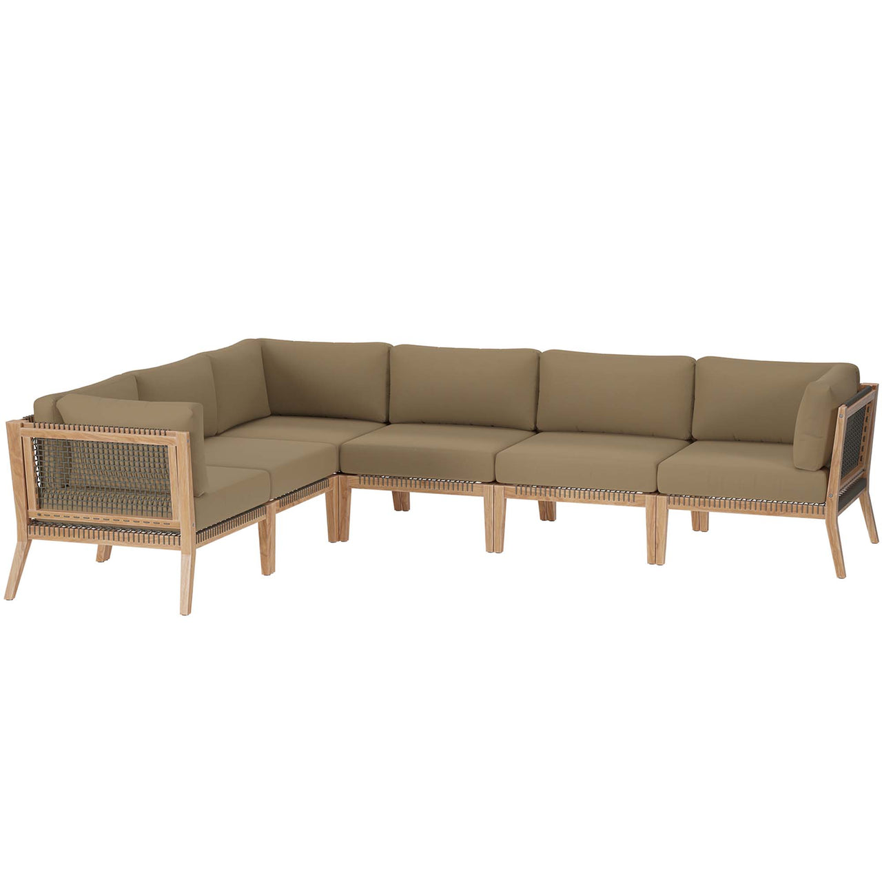 Brightmoor 6-Piece Alfresco Sectional, Gray & Light Brown