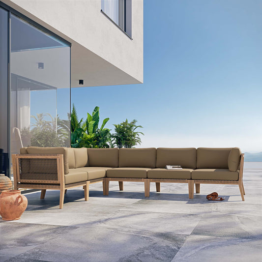 Brightmoor 6-Piece Alfresco Sectional, Gray & Light Brown