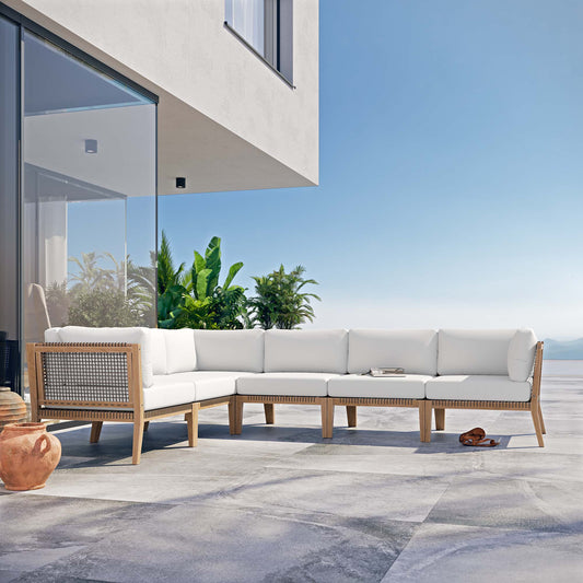 Brightmoor 6-Piece Alfresco Sectional, Gray & White