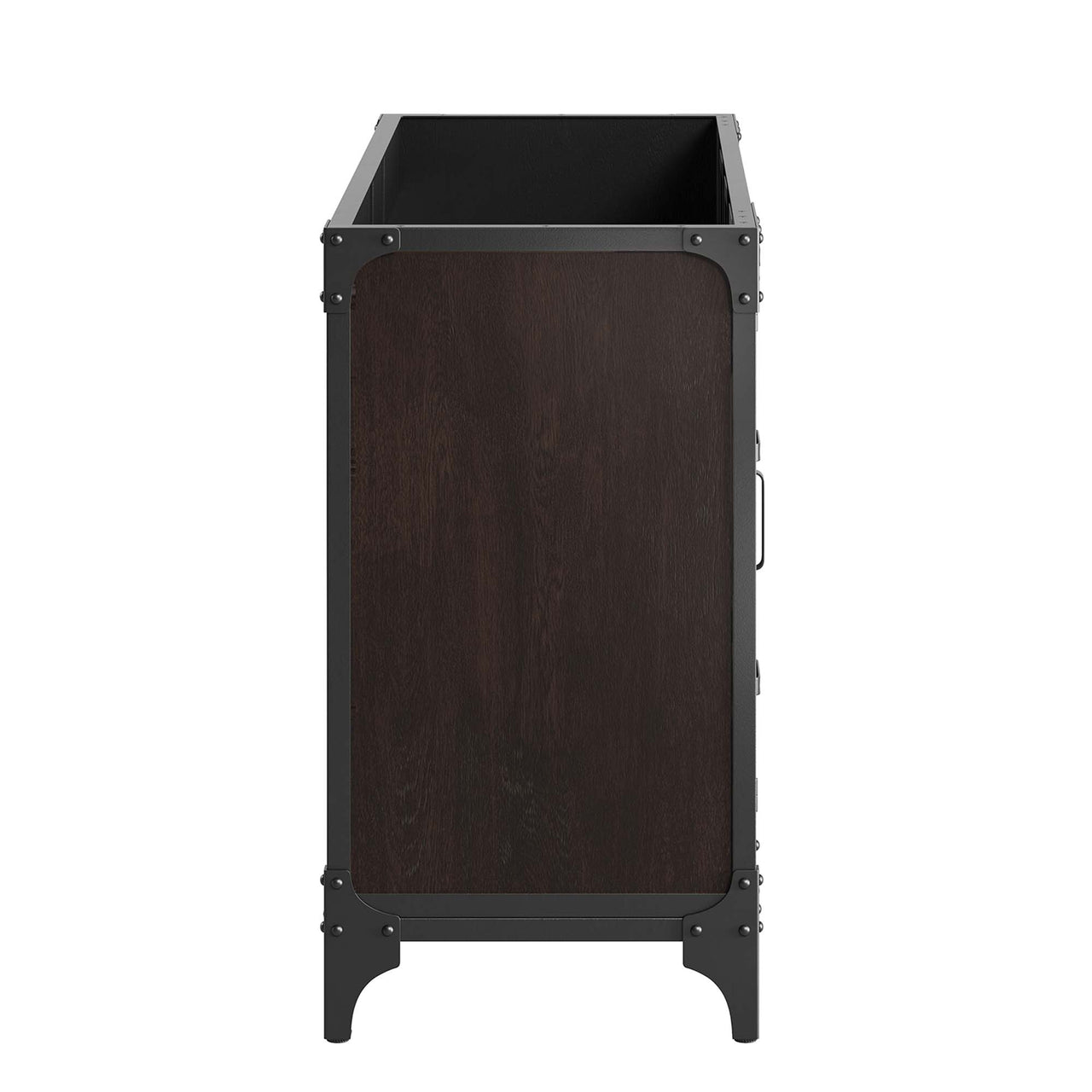 Tartaria Vanity Base with Storage, Extra Large, Black & Walnut