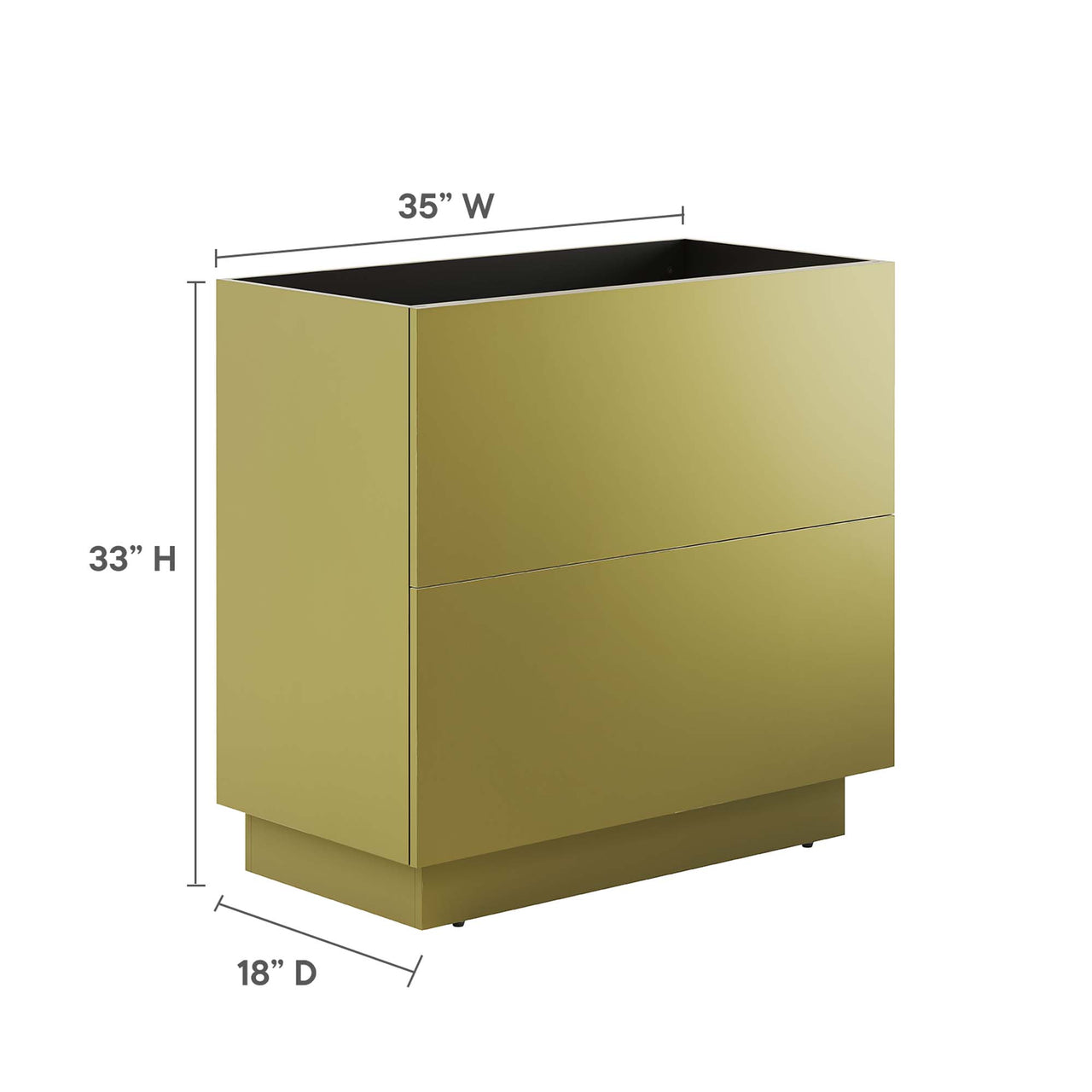 Gold Rush Vanity Base with Storage, Large, Gold