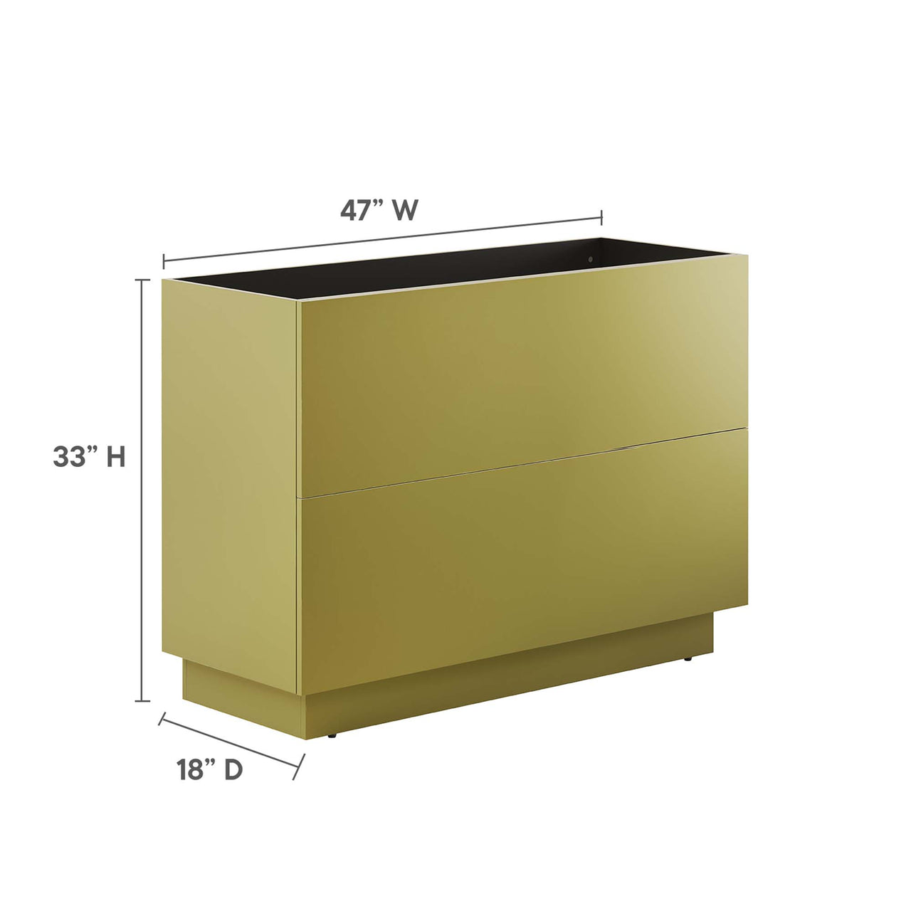 Gold Rush Vanity Base with Storage, Extra Large, Gold