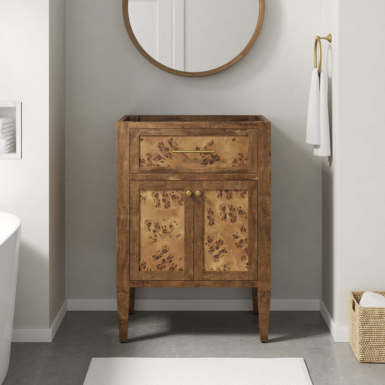 Elaria Vanity Base with Storage, Small, Brown