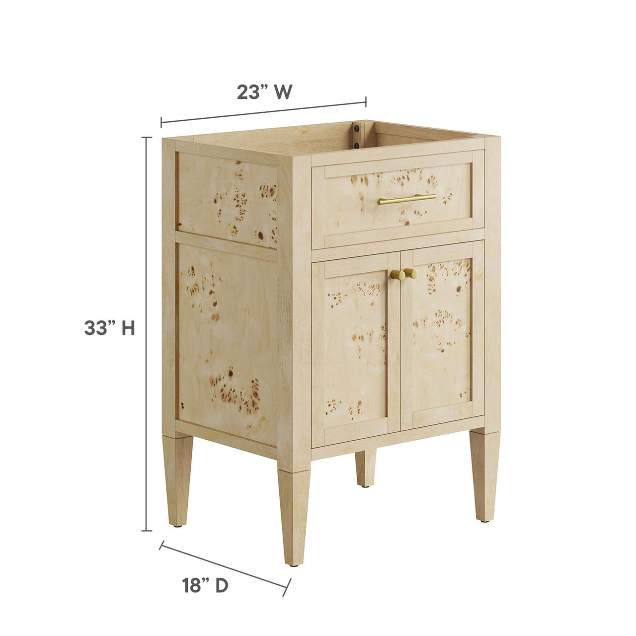 Elaria Vanity Base with Storage, Small, Cream