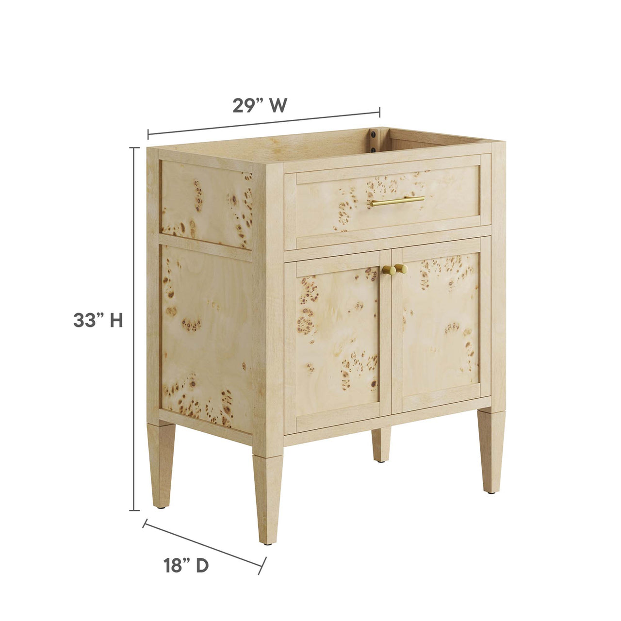 Elaria Vanity Base with Storage, Medium, Cream