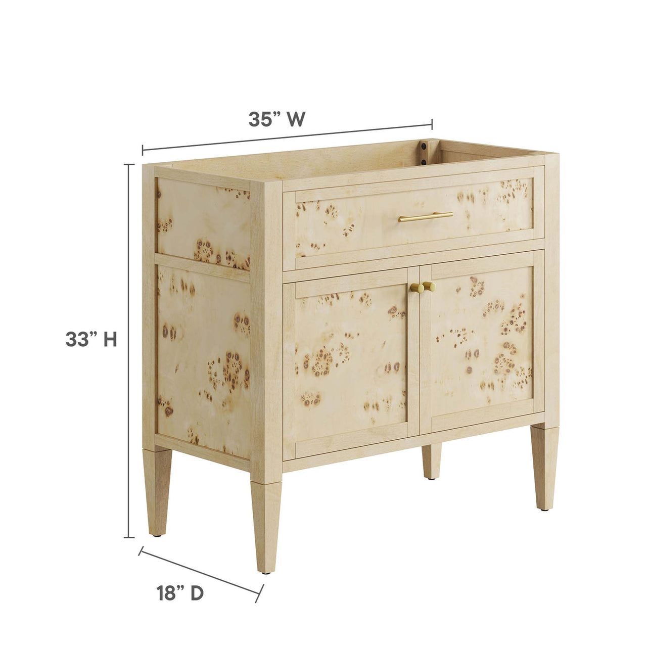 Elaria Vanity Base with Storage, Large, Cream