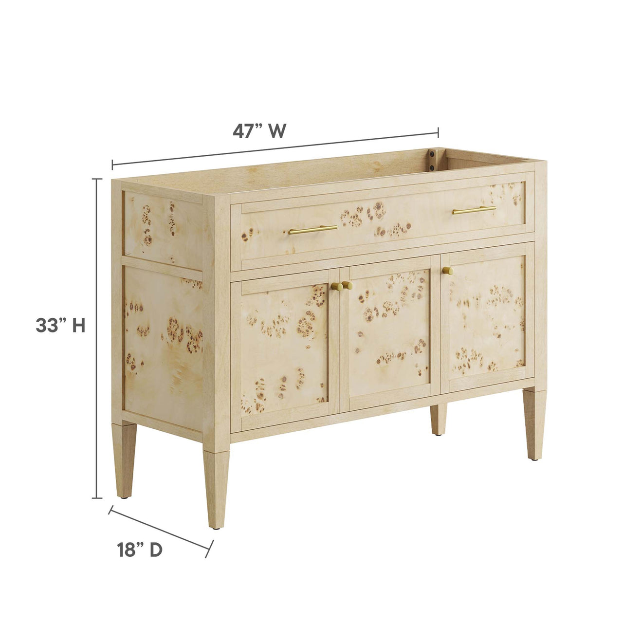 Elaria Vanity Base with Storage, Extra Large, Cream