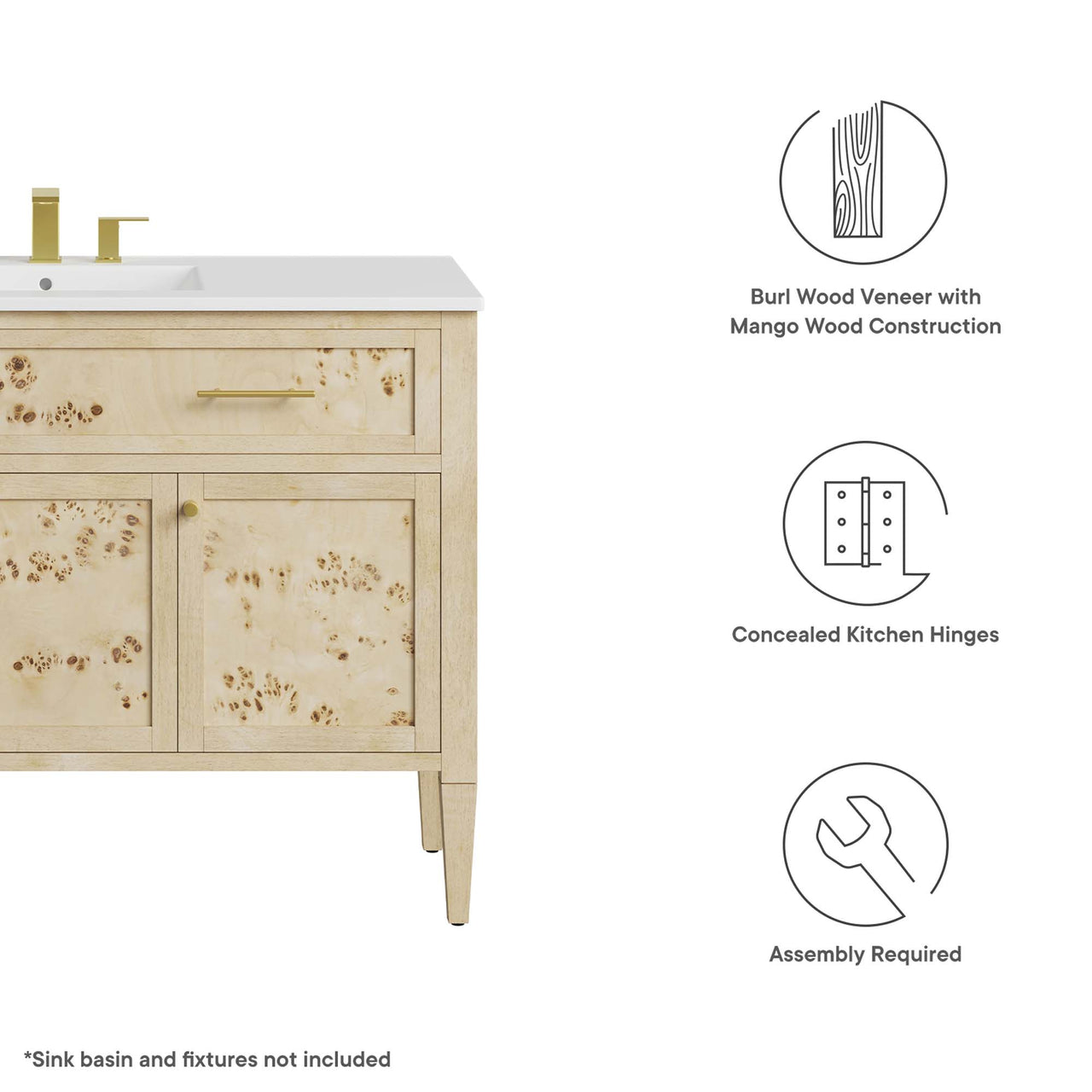 Elaria Vanity Base with Storage, Extra Large, Cream