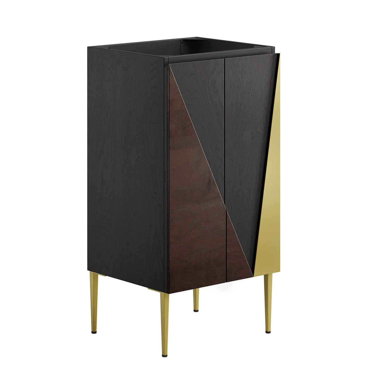 Auror Vanity Base with Storage, Extra Small, Black & Gold