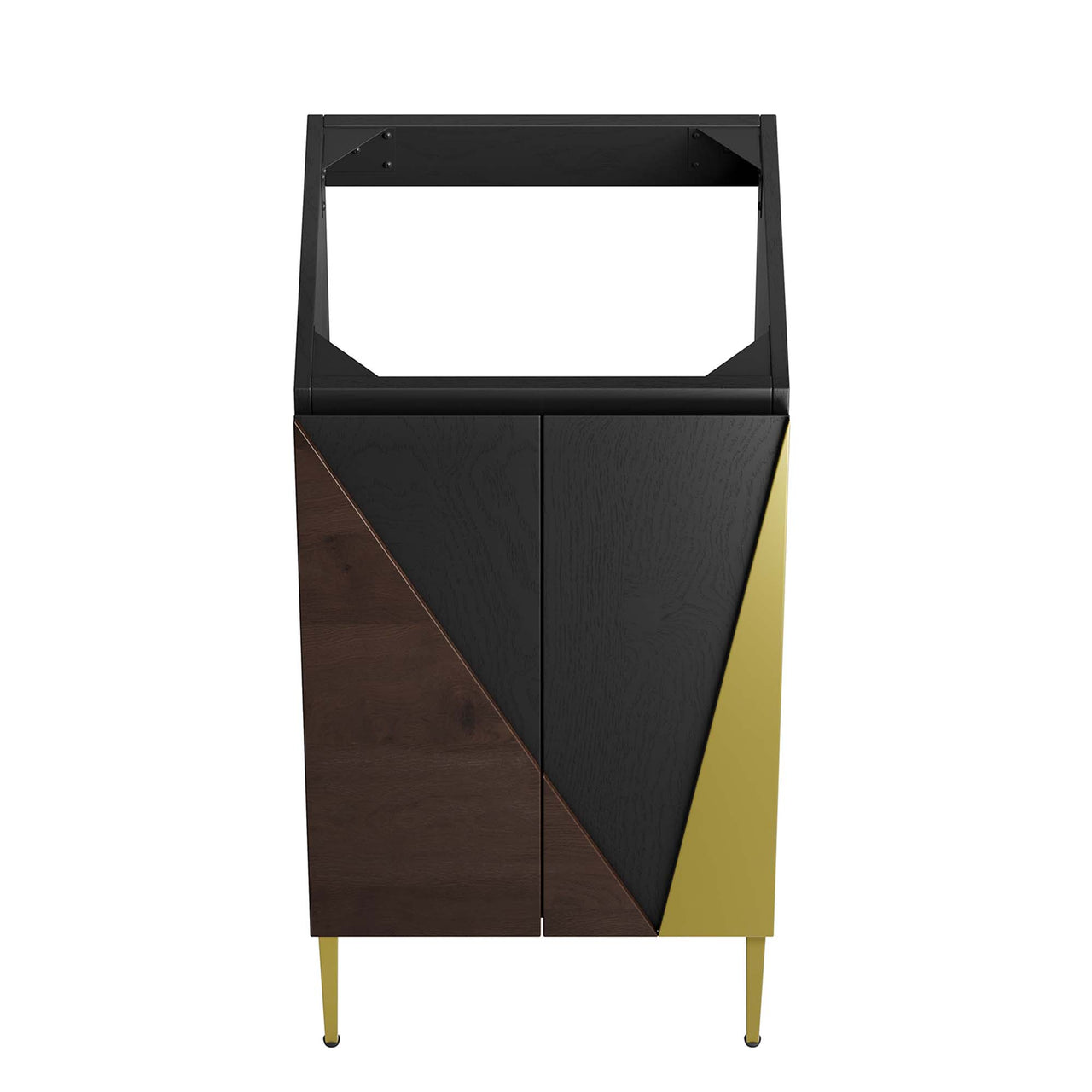 Auror Vanity Base with Storage, Extra Small, Black & Gold