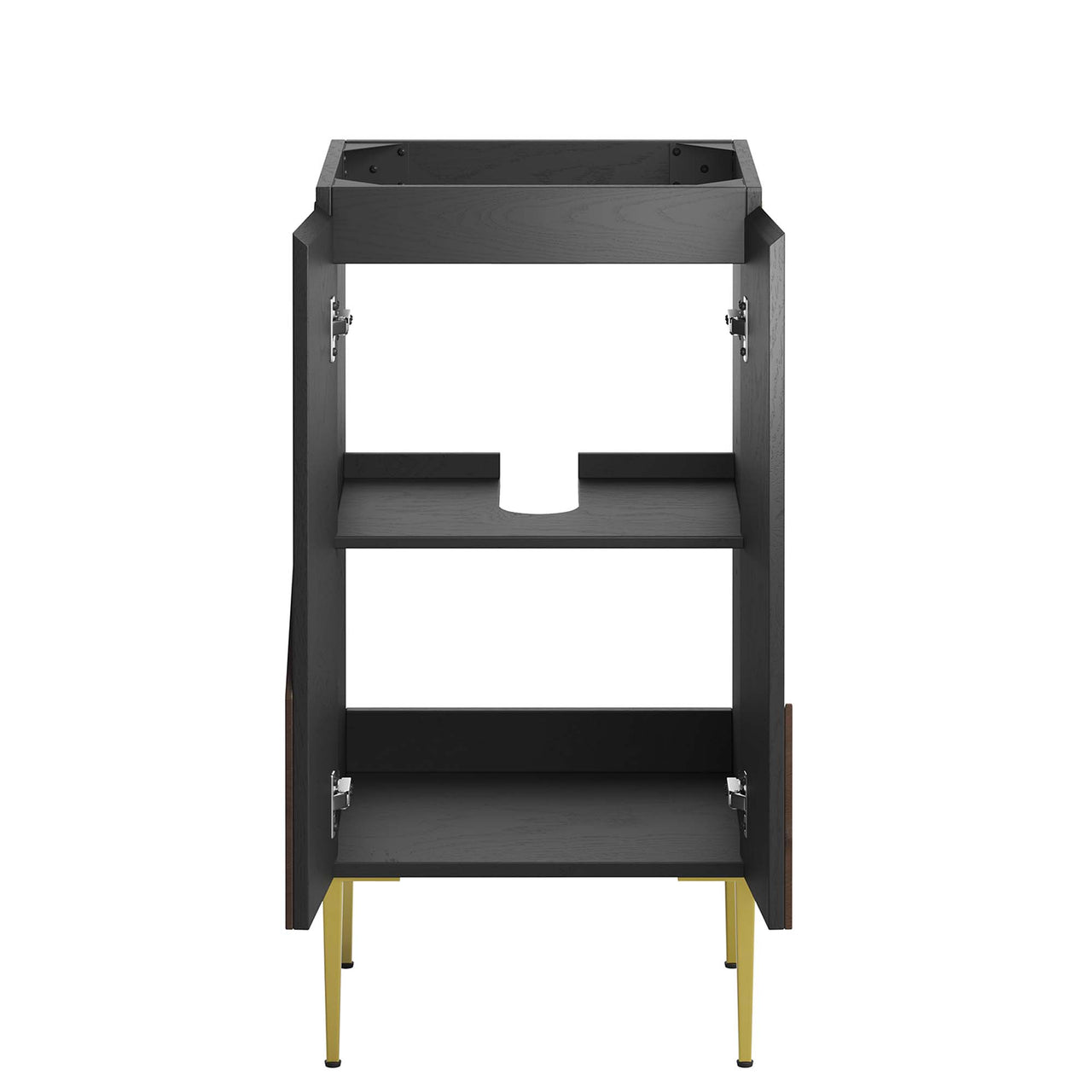 Auror Vanity Base with Storage, Extra Small, Black & Gold