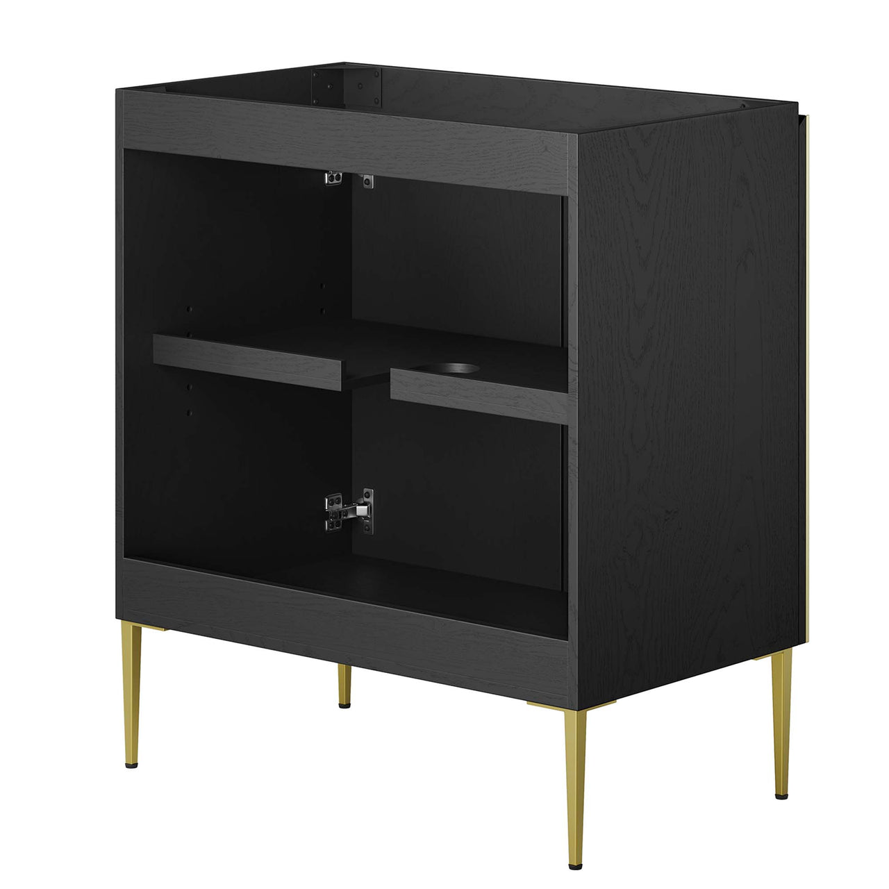 Auror Vanity Base with Storage, Medium, Black & Gold