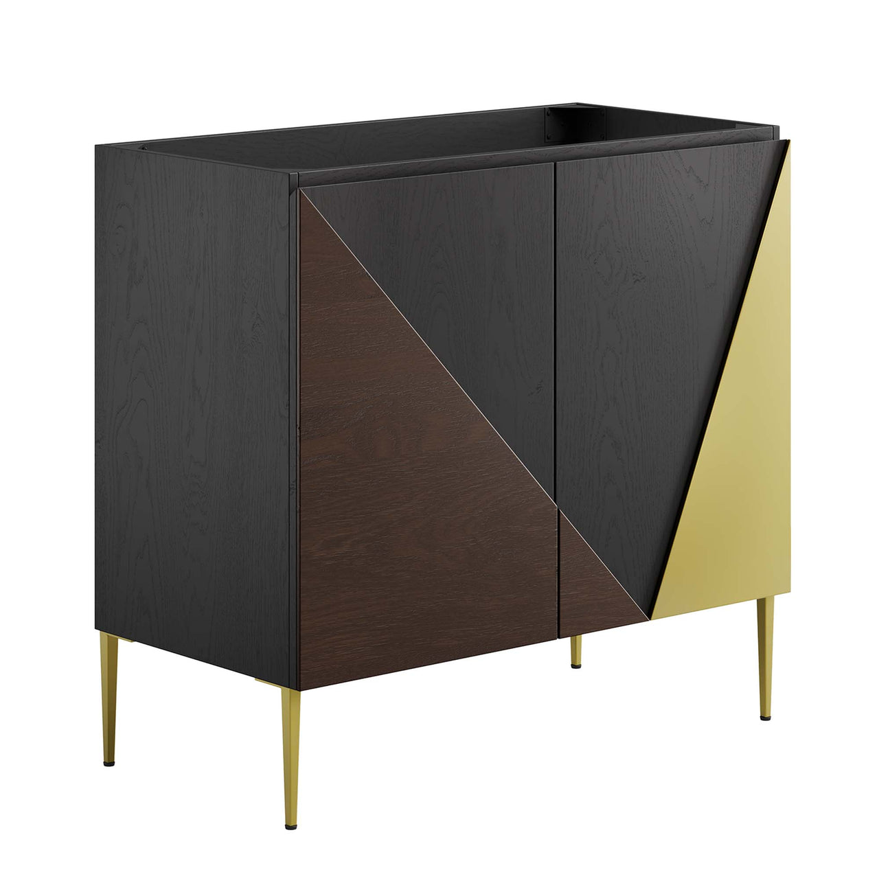 Auror Vanity Base with Storage, Large, Black & Gold