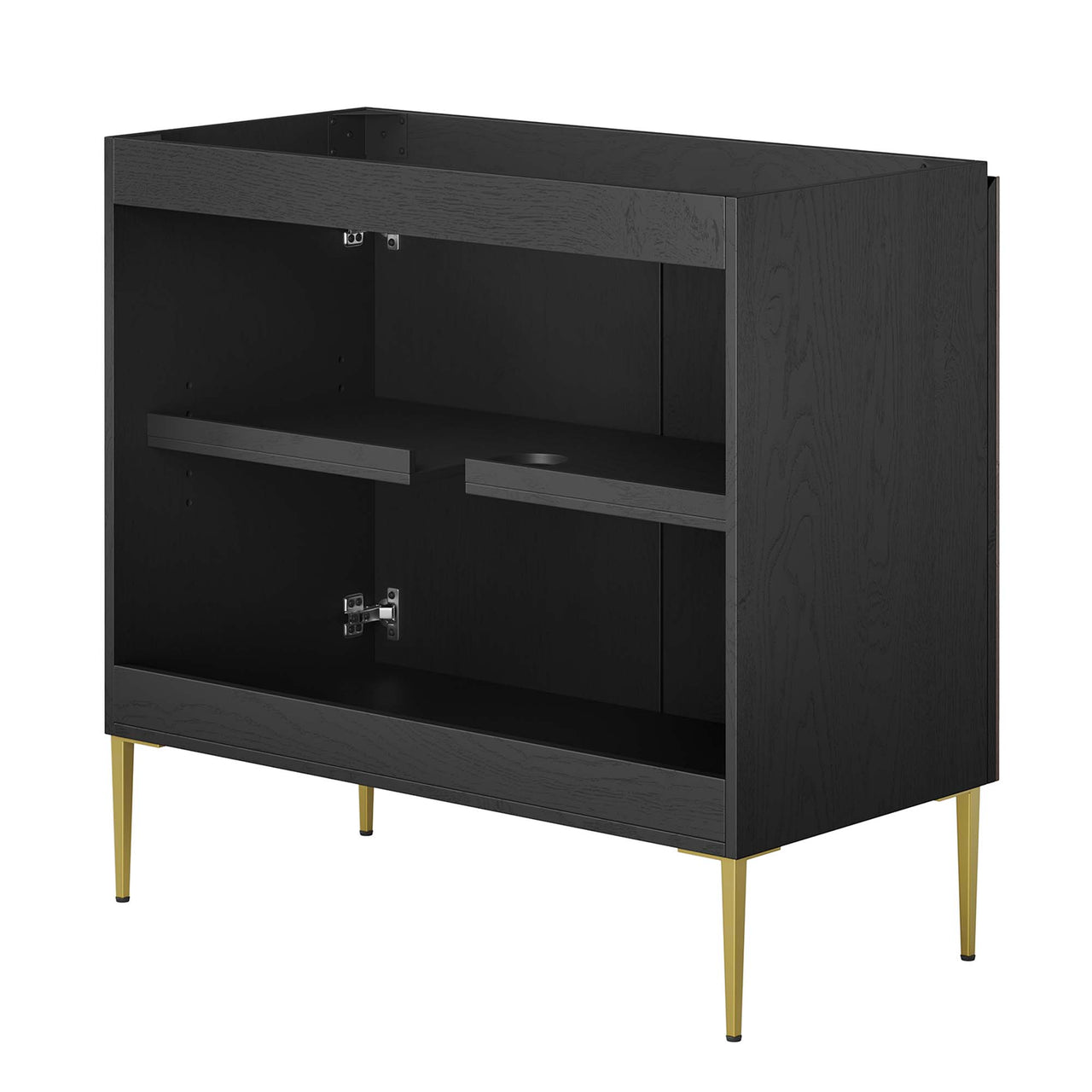 Auror Vanity Base with Storage, Large, Black & Gold