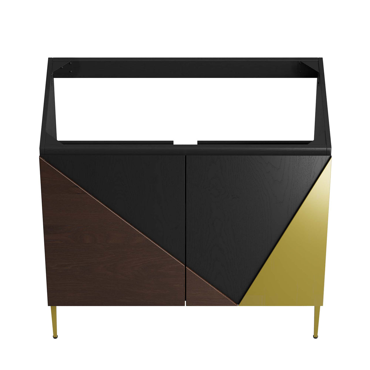 Auror Vanity Base with Storage, Large, Black & Gold