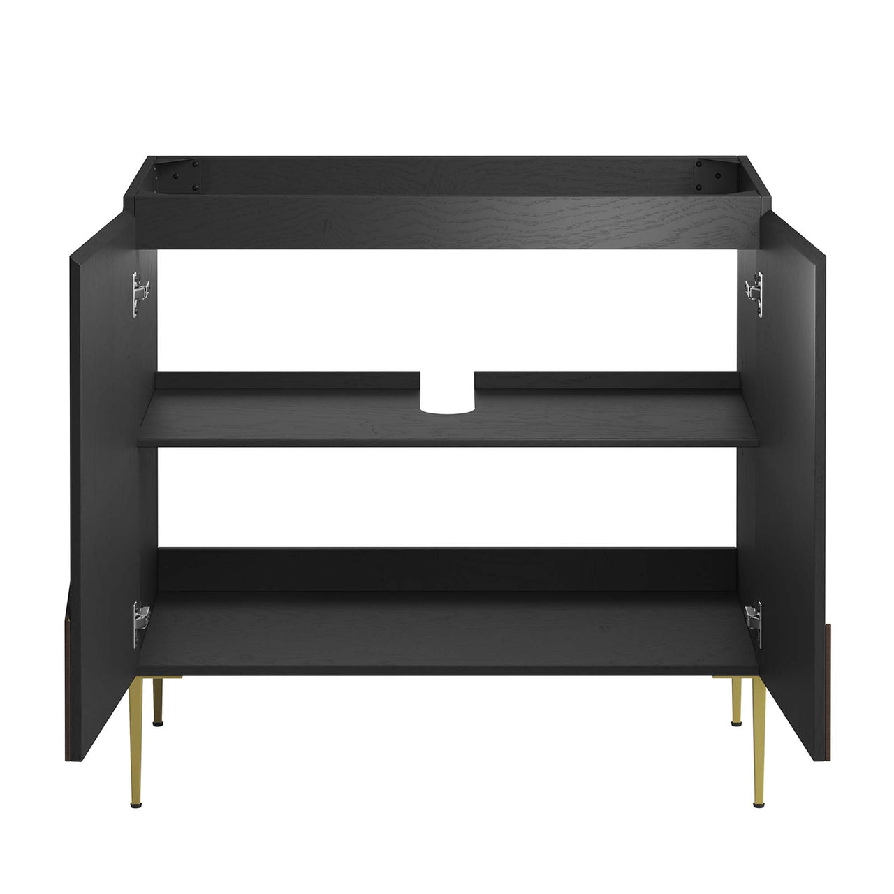 Auror Vanity Base with Storage, Large, Black & Gold