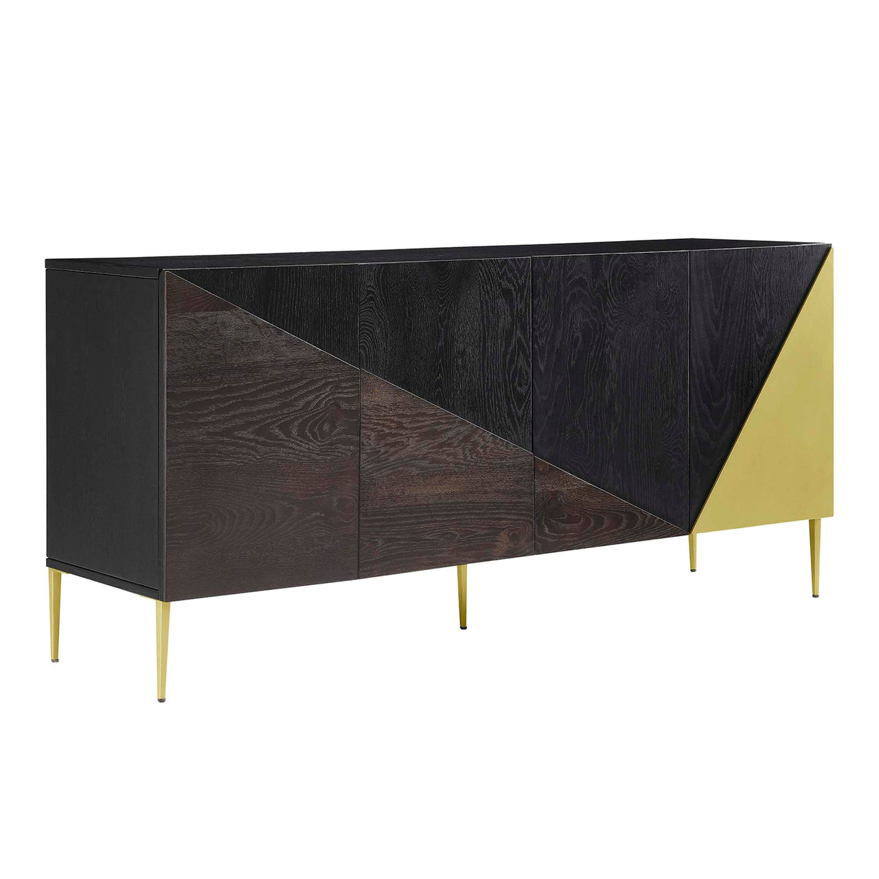 Auror Storage Cabinet Sideboard, Black & Gold