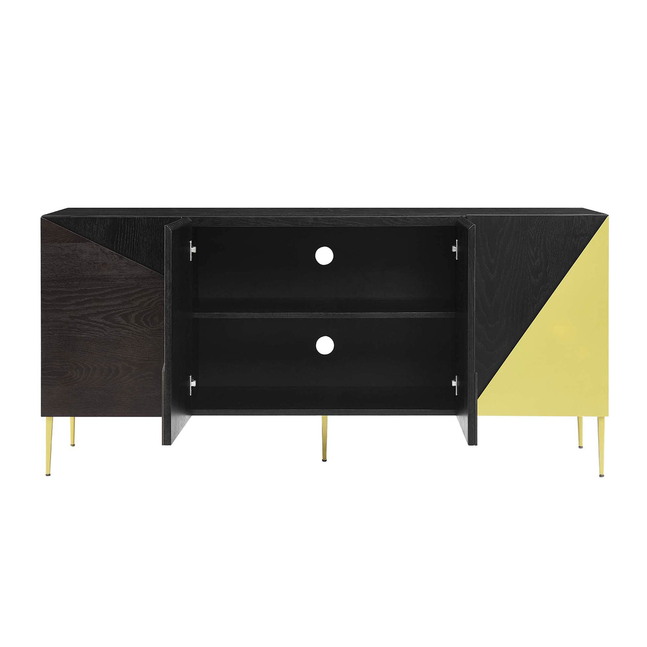 Auror Storage Cabinet Sideboard, Black & Gold