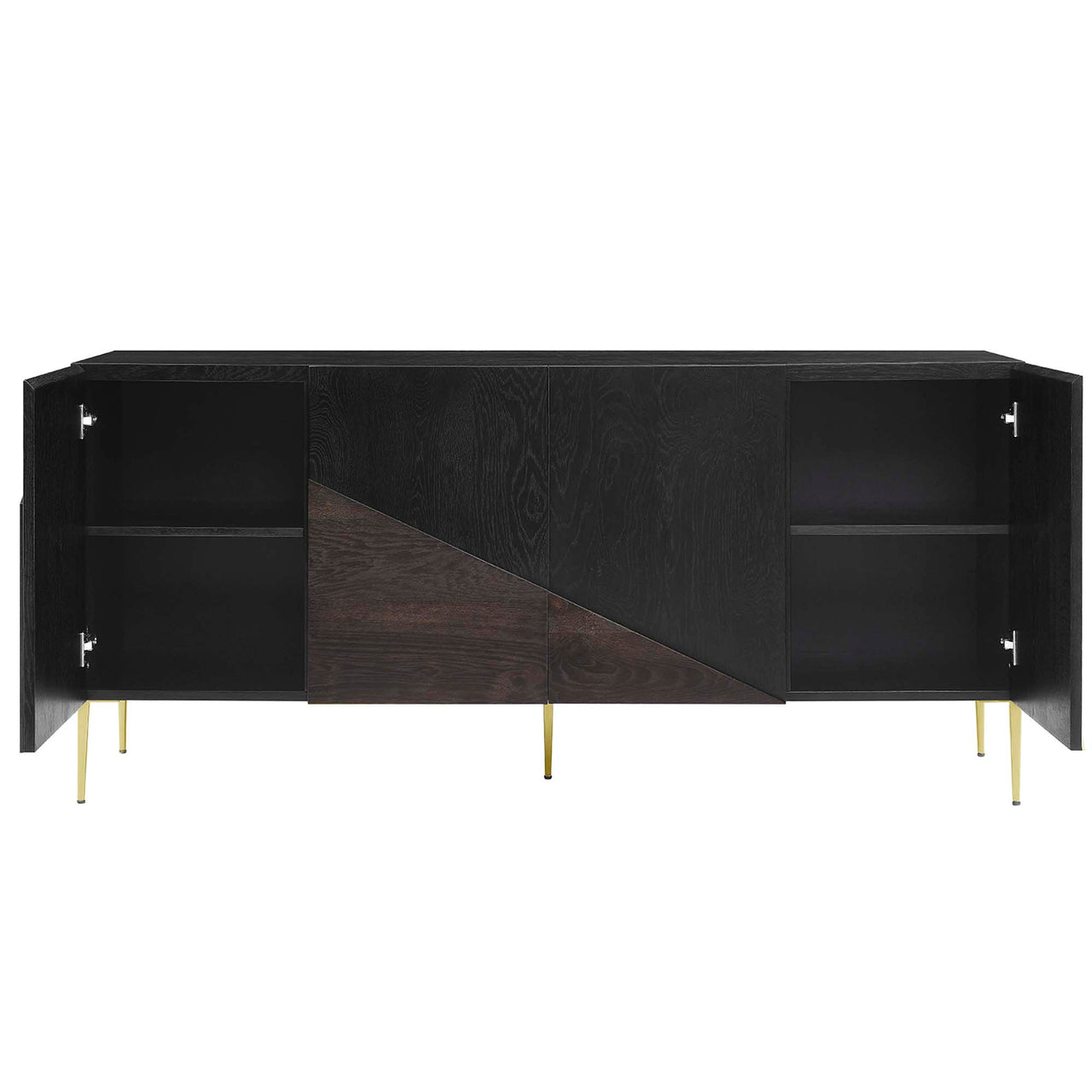 Auror Storage Cabinet Sideboard, Black & Gold