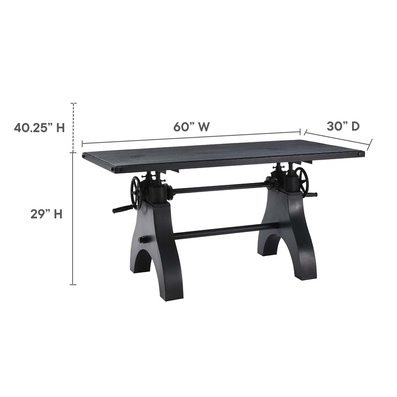 Ironvale Dining Table | Computer Desk, Black