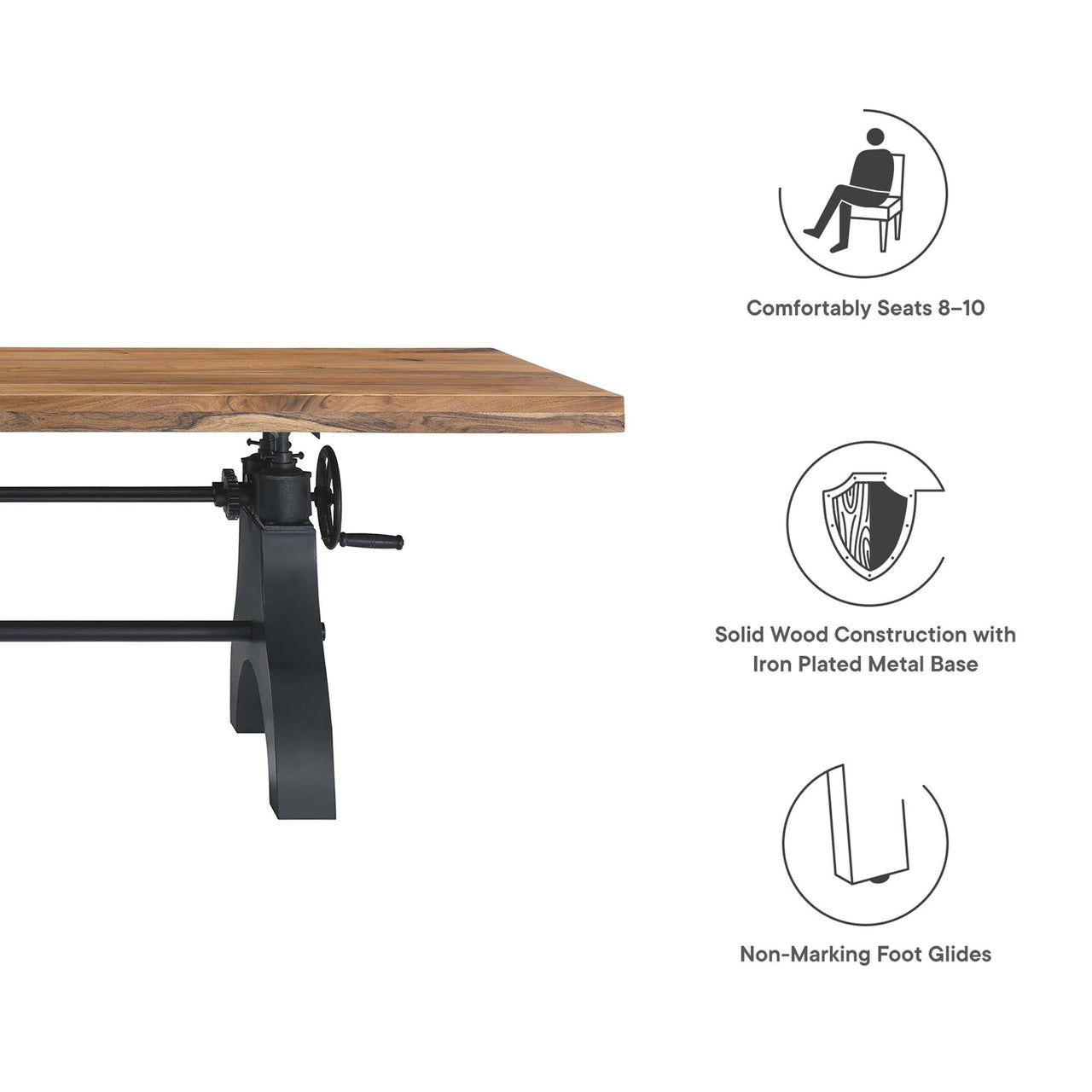 Ironvale Dining | Conference Table, Black & Natural Wood