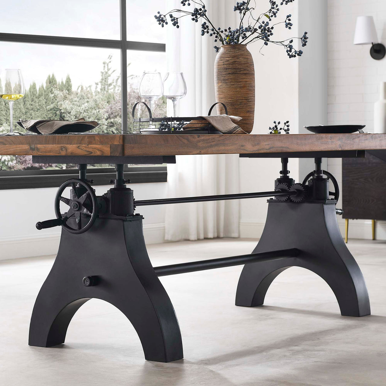 Ironvale Dining | Conference Table, Black & Natural Wood