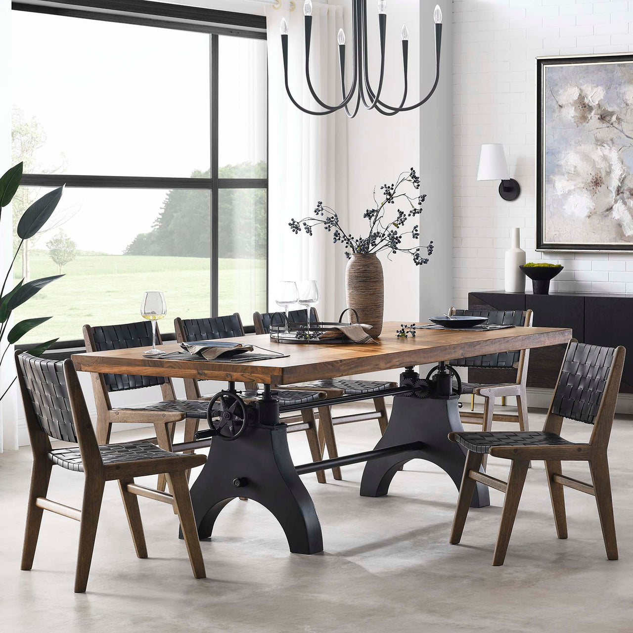 Ironvale Dining | Conference Table, Black & Natural Wood