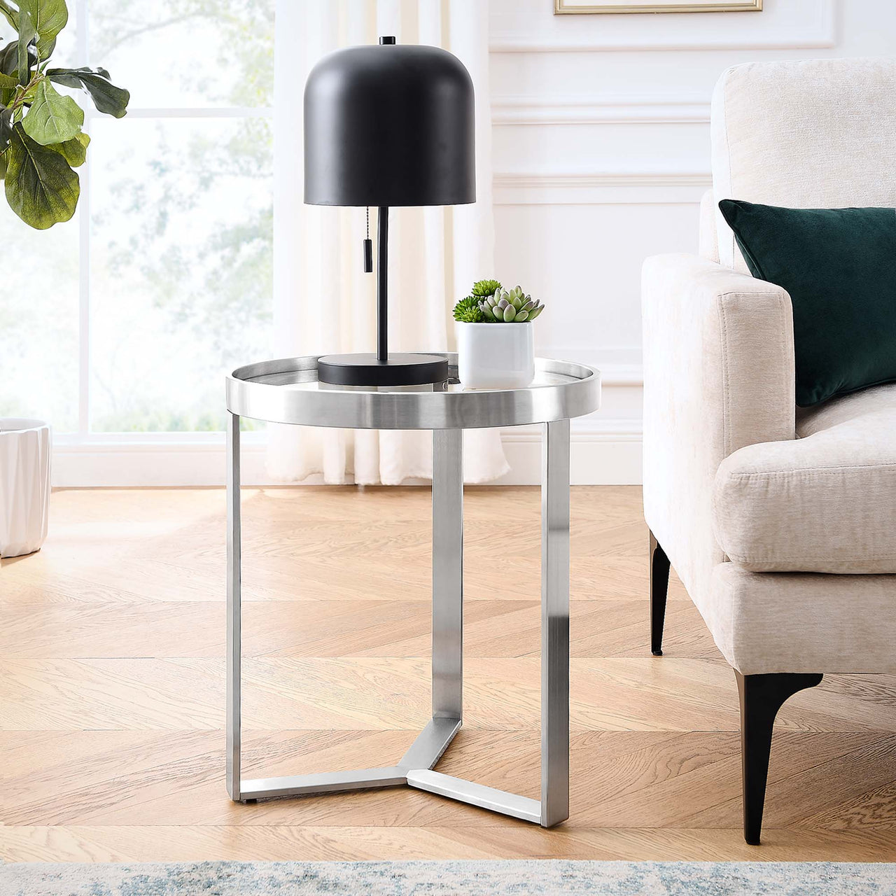Peace Side Table, Silver