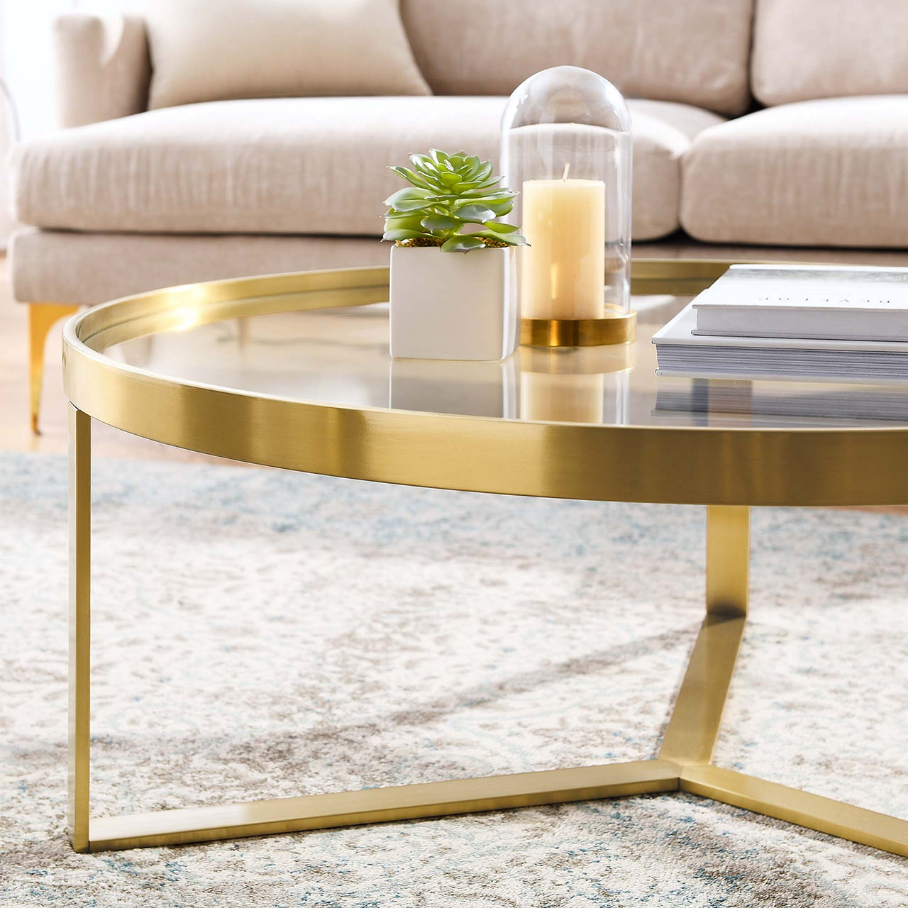 Peace Coffee Table, Gold