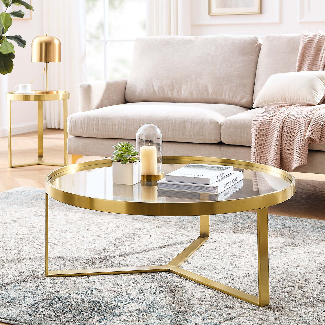 Peace Coffee Table, Gold