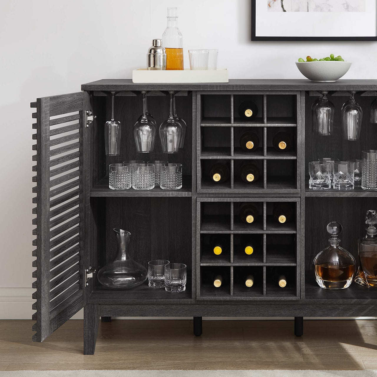Ventra Bar Cabinet, Charcoal