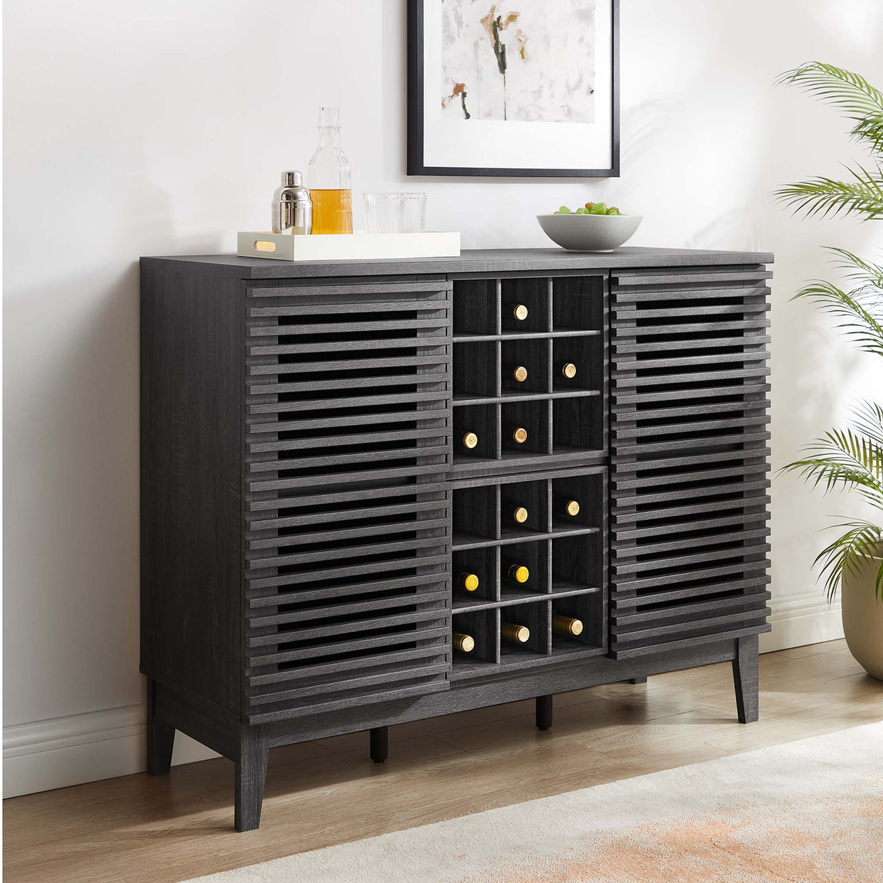 Ventra Bar Cabinet, Charcoal