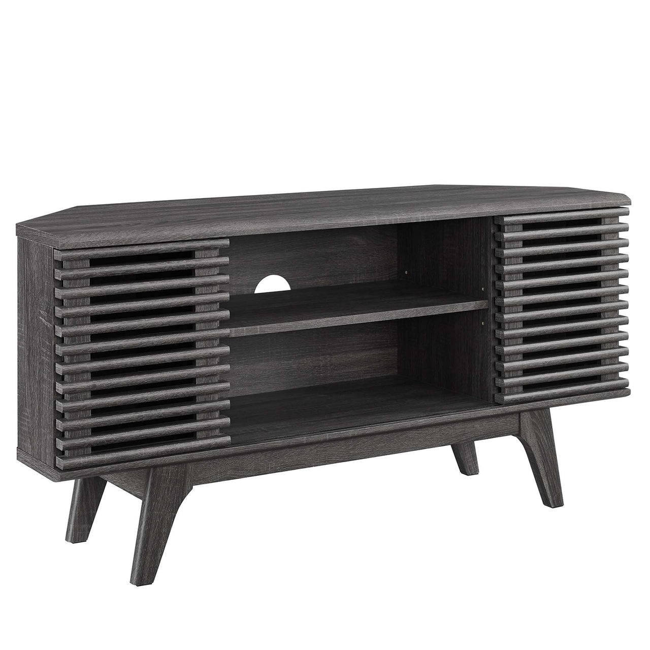Ventra Corner TV Stand, Charcoal