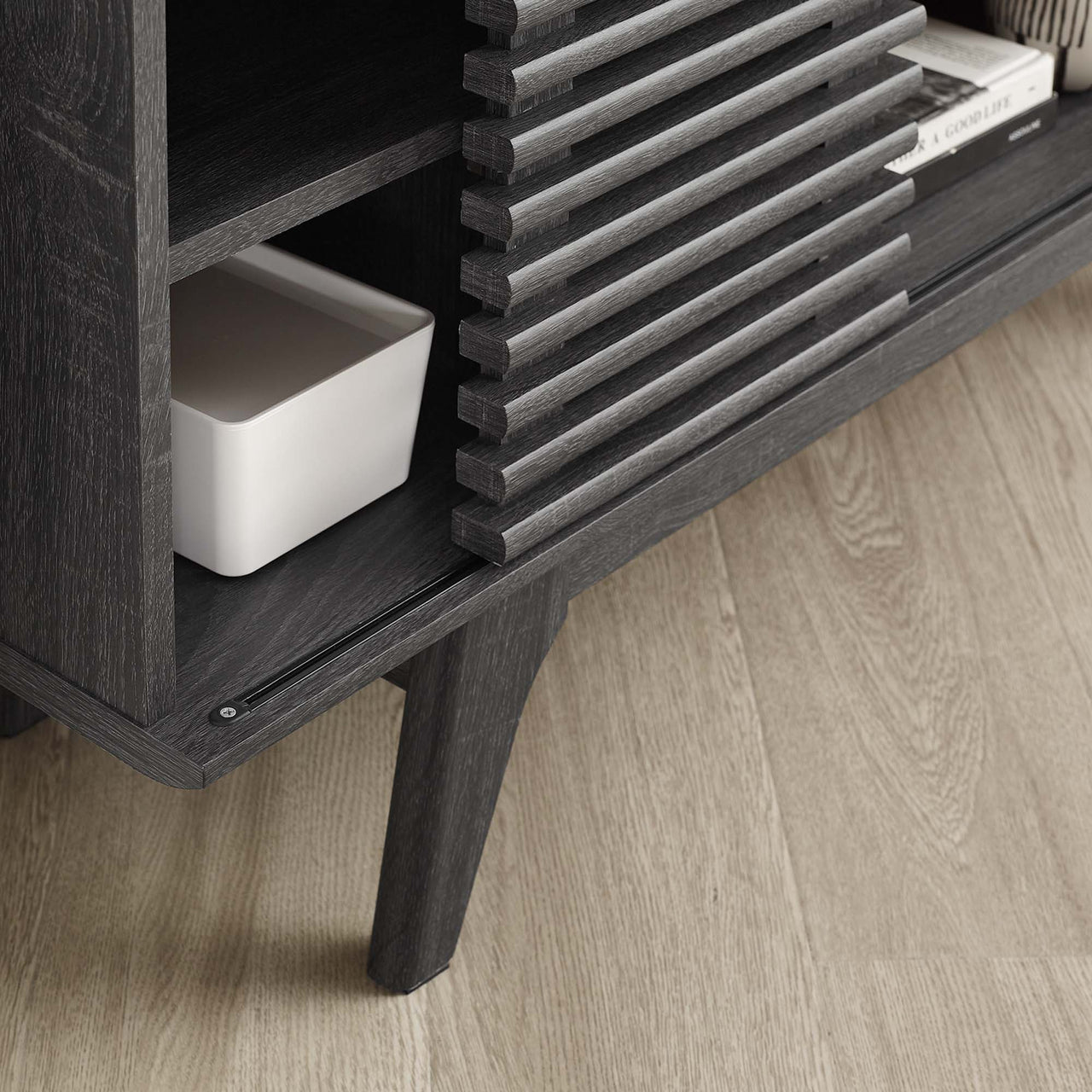 Ventra Corner TV Stand, Charcoal