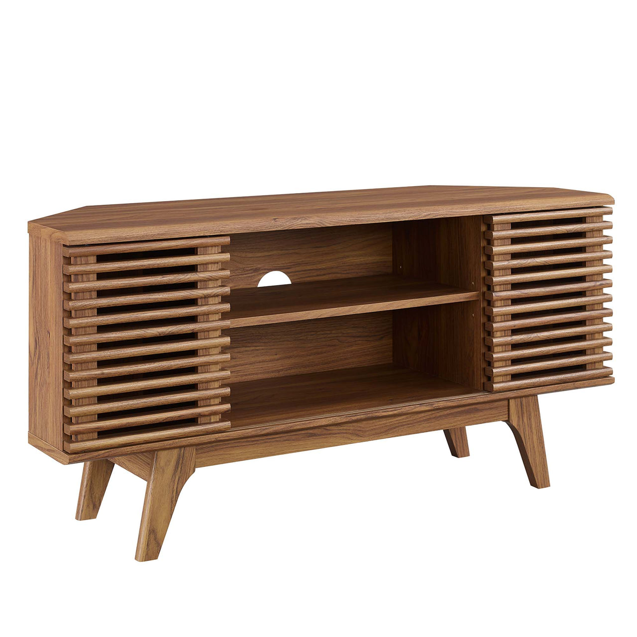 Ventra Corner TV Stand, Walnut