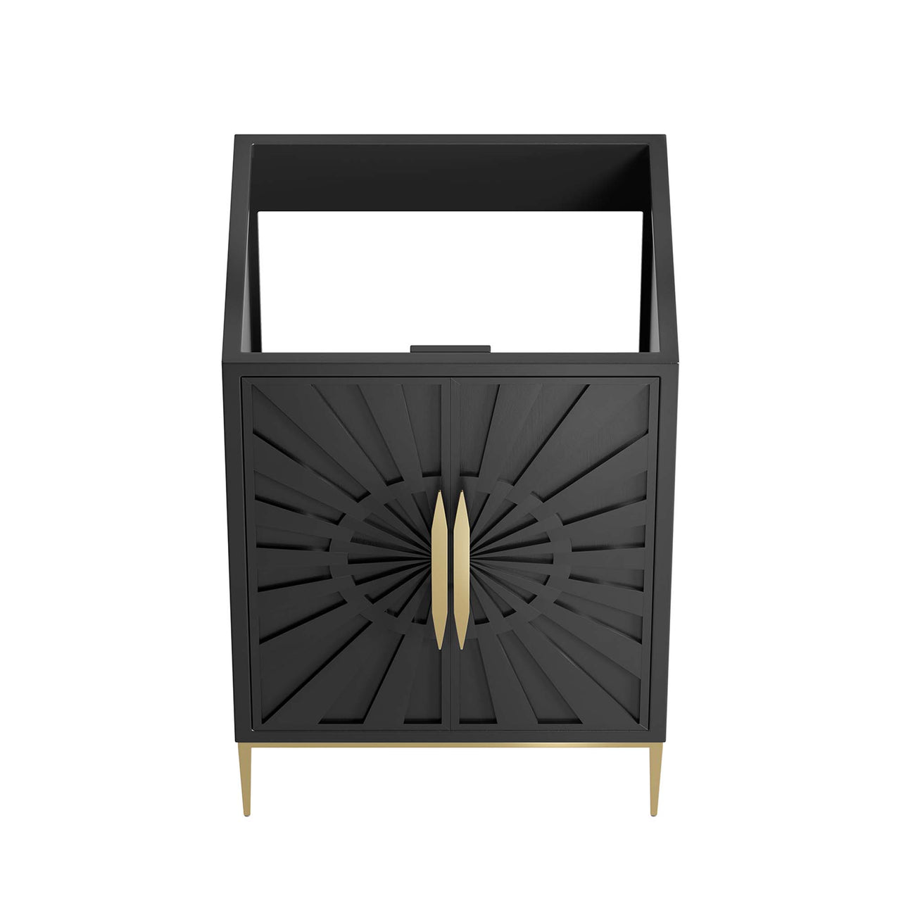 Solar Eclipse Vanity Base with Storage, Small, Black