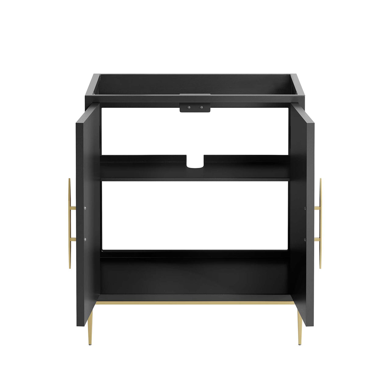 Solar Eclipse Vanity Base with Storage, Medium, Black