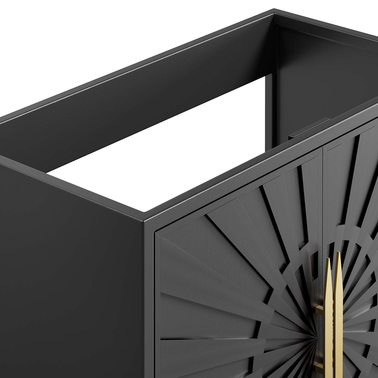 Solar Eclipse Vanity Base with Storage, Large, Black