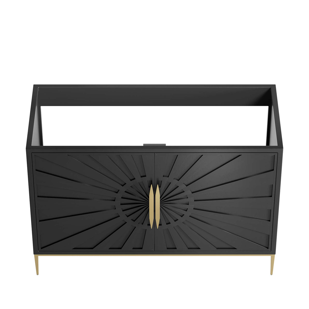 Solar Eclipse Vanity Base with Storage (Single | Double Sink Compatible), Extra Large, Black